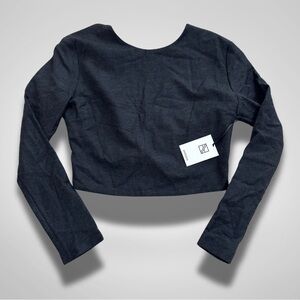 NWT Ammara NYC Davis Criss Cross Gray Wool Top